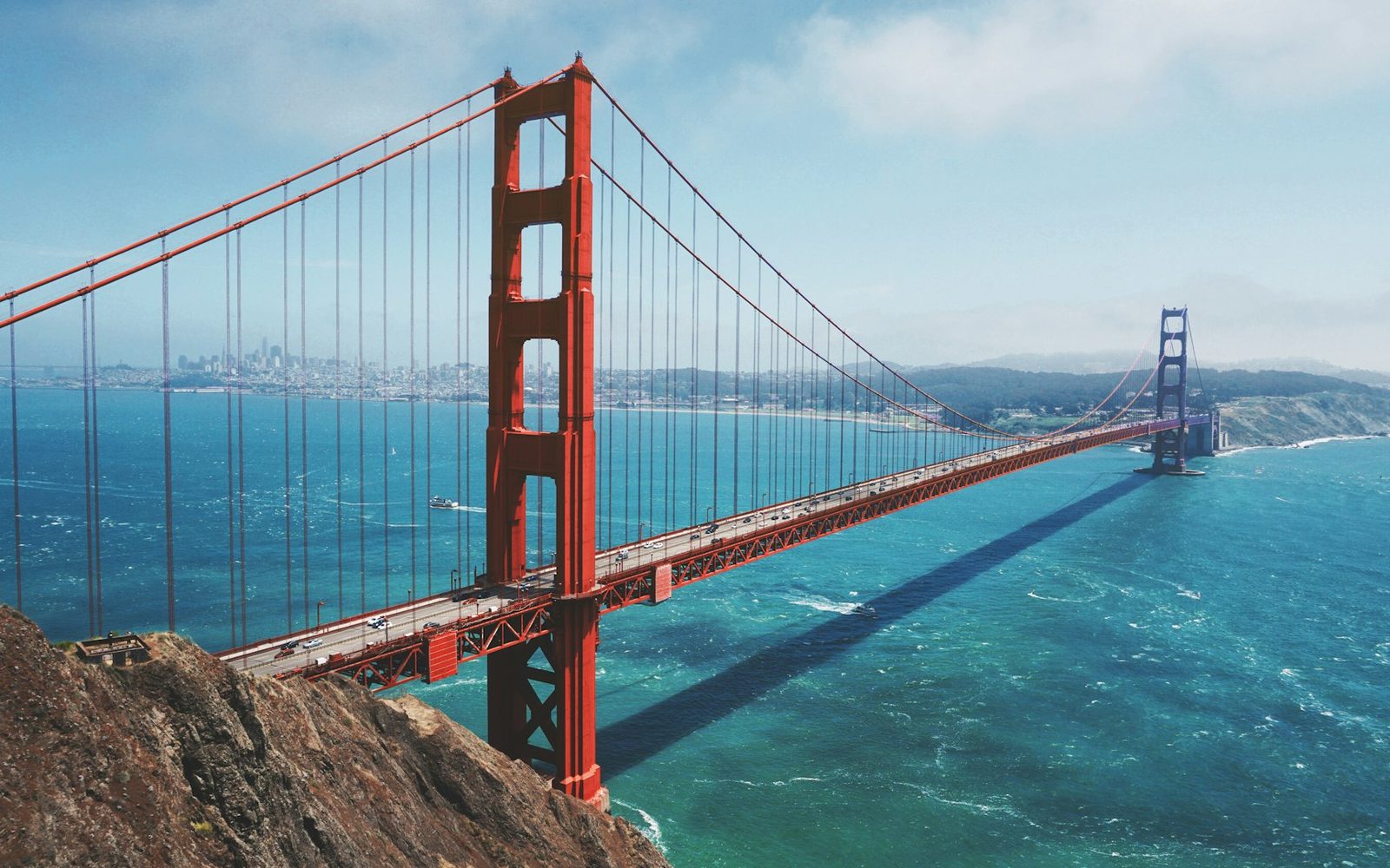 The Golden Gate Bridge over San Francisco Bay